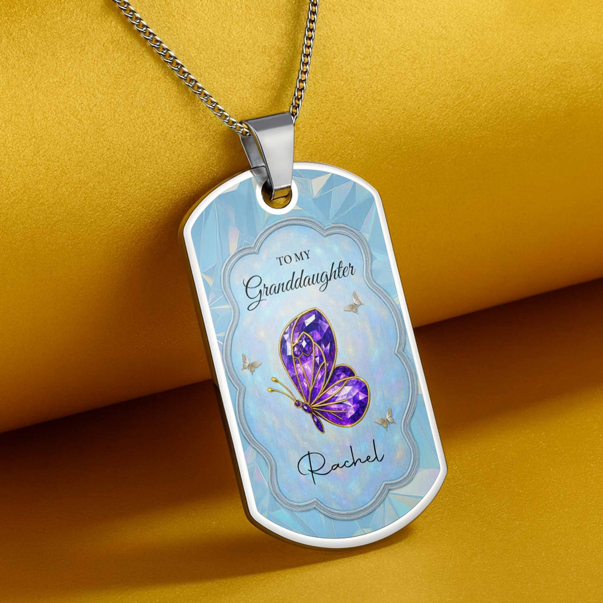 To My Granddaughter, A Butterfly And A Heart Design