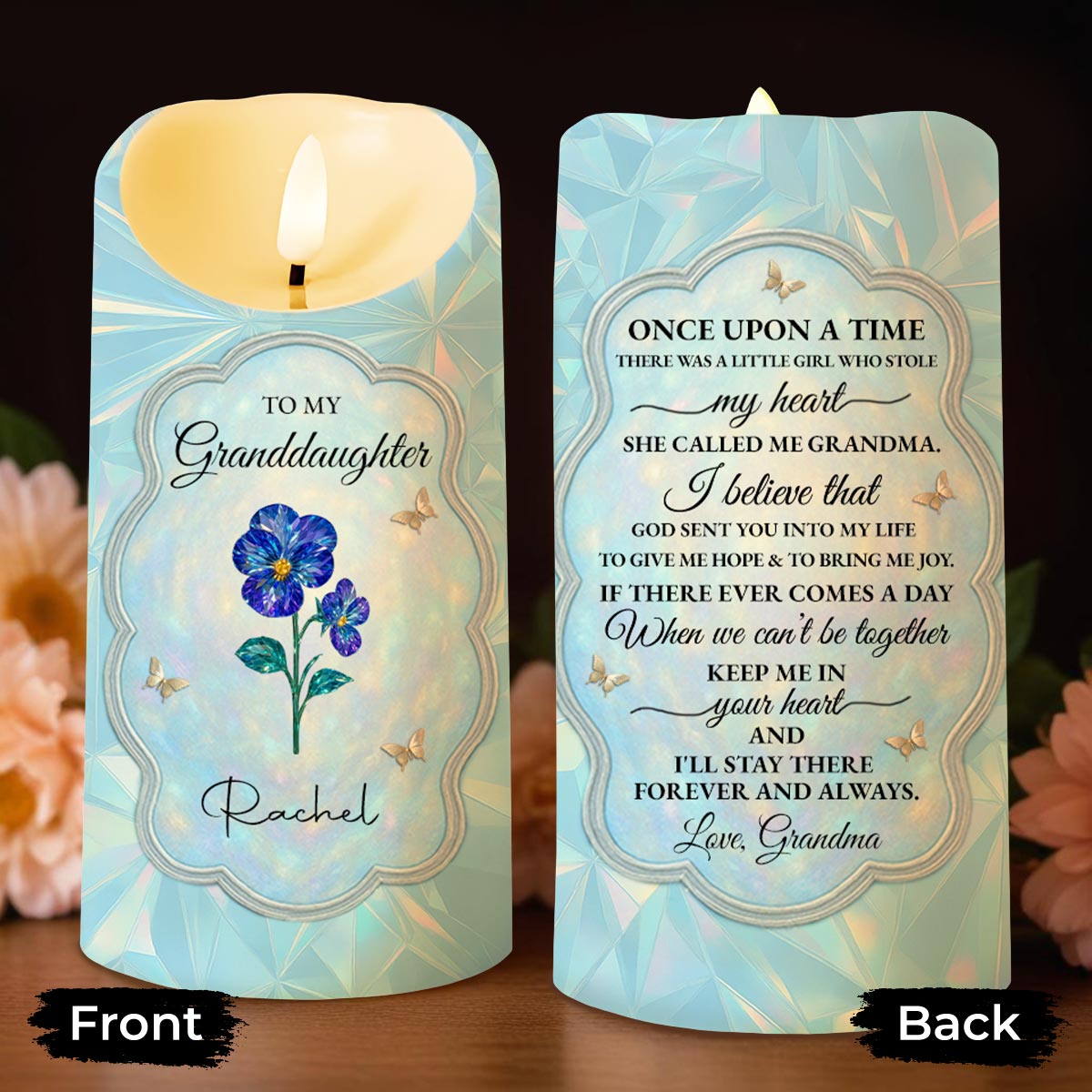 To My Granddaughter, Love From Grandma, Flowers And Butterfly