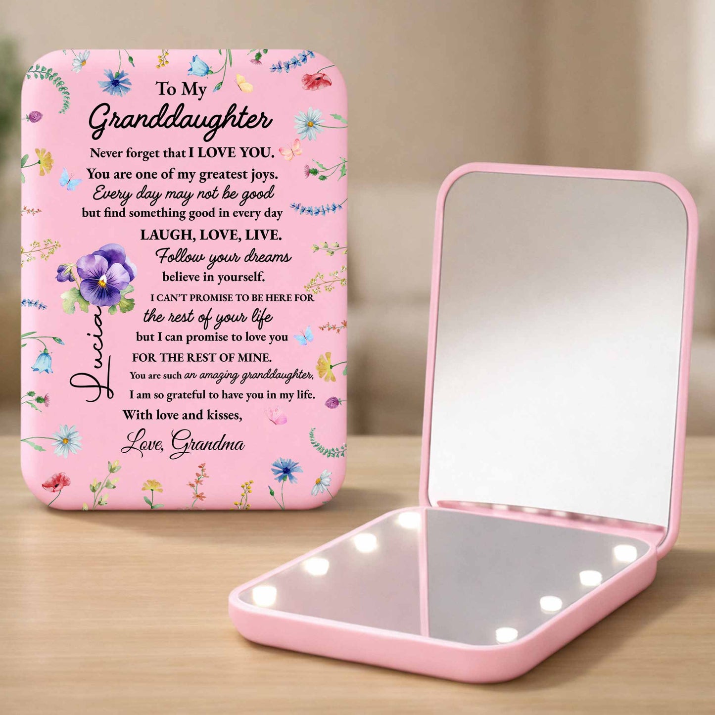 To My Granddaughter Never Forget I Love You Floral Butterfly