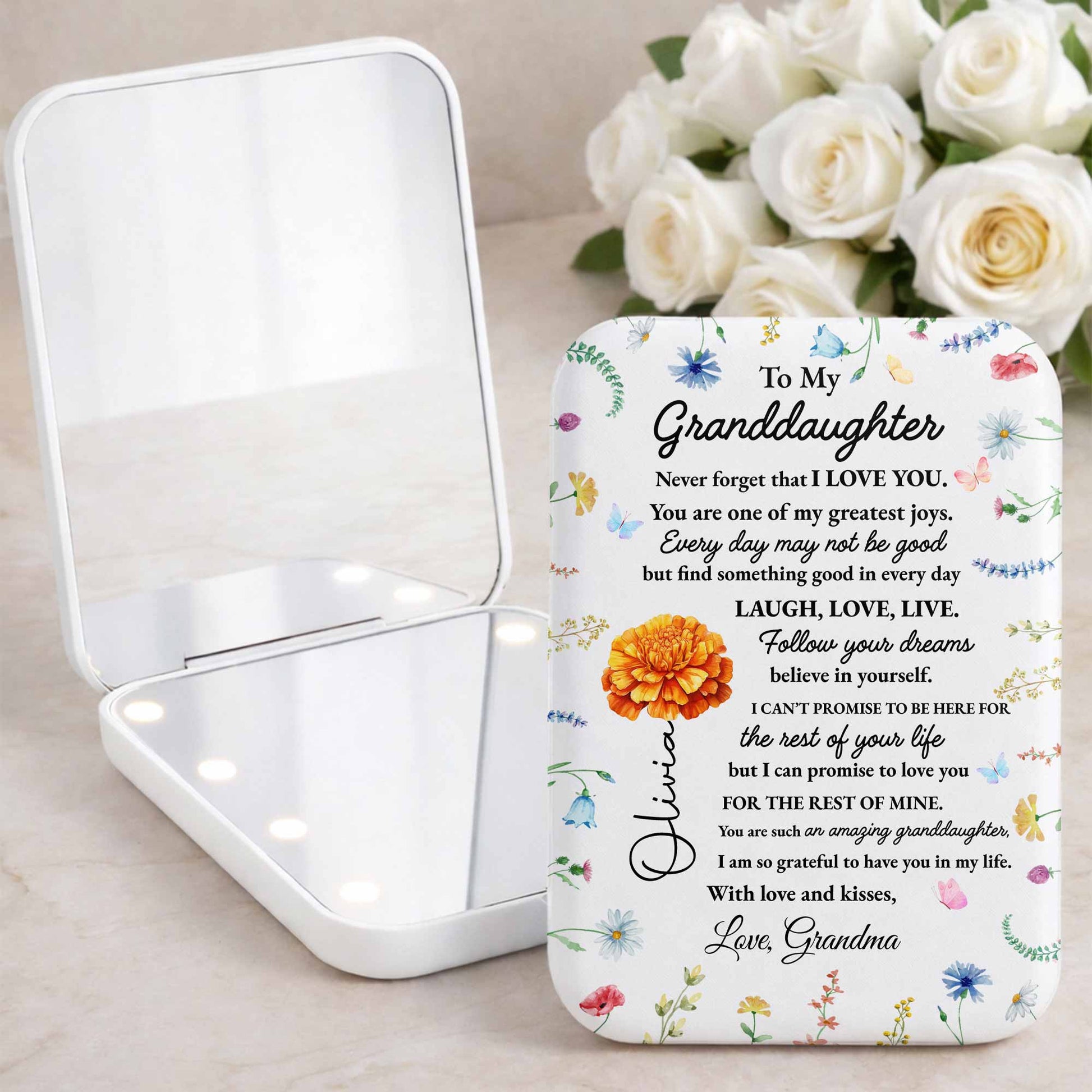 To My Granddaughter Never Forget I Love You Floral Butterfly