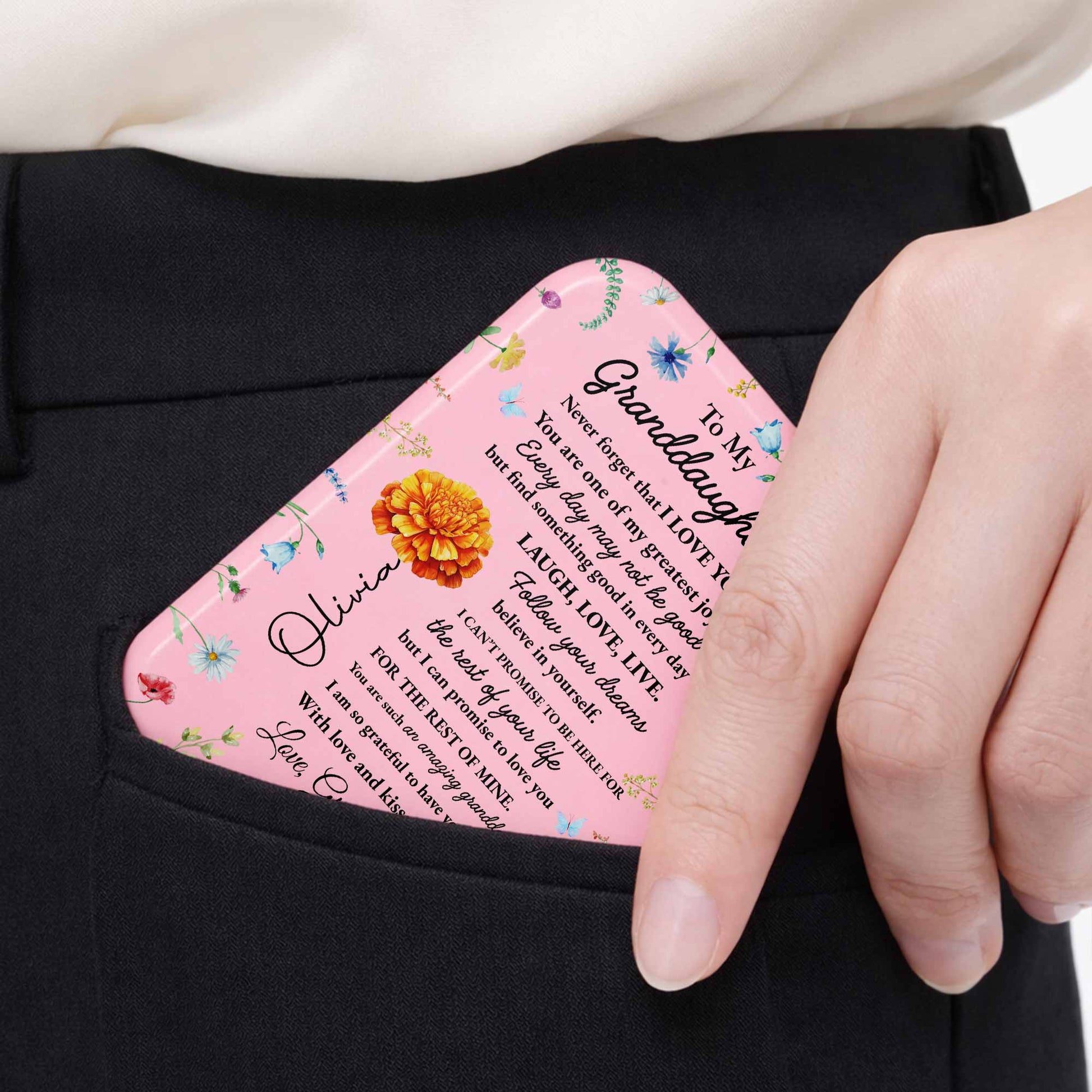 To My Granddaughter Never Forget I Love You Floral Butterfly