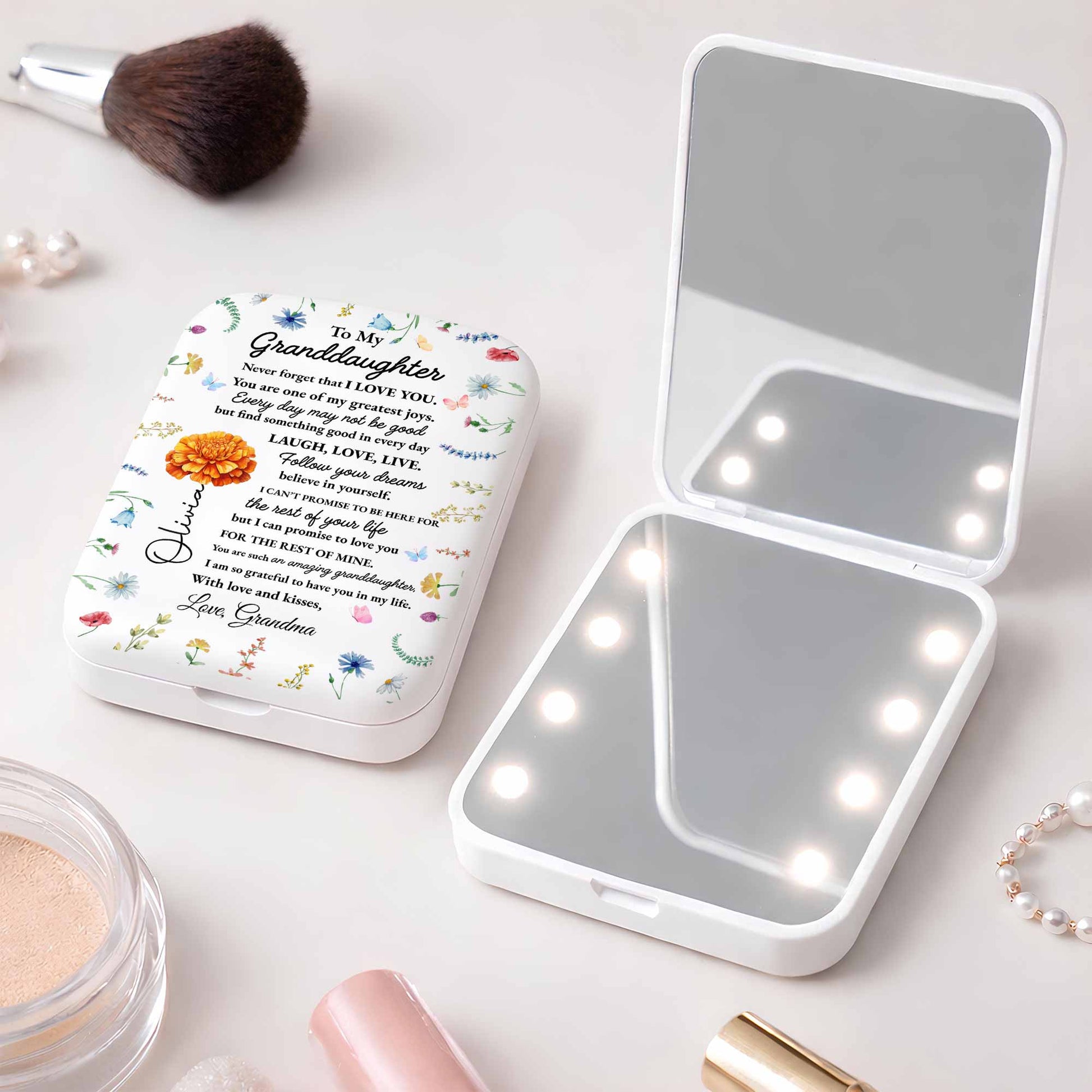 To My Granddaughter Never Forget I Love You Floral Butterfly