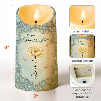 To My Granddaughter, Love You Always, Heart and Flower Design