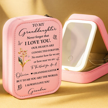 To My Granddaughter Connected Hearts and Flower