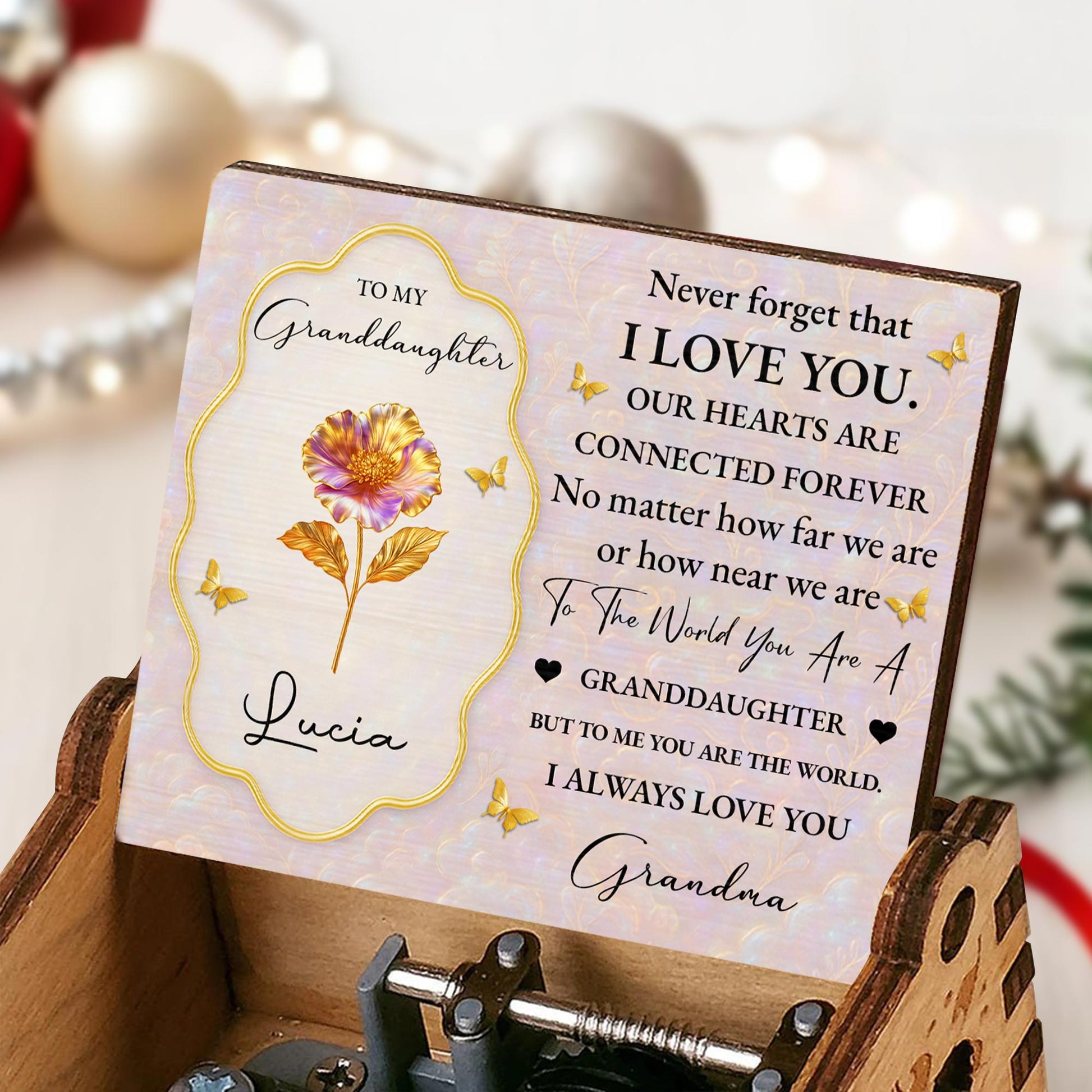 To My Granddaughter, Love From Grandma, Flower and Butterflies