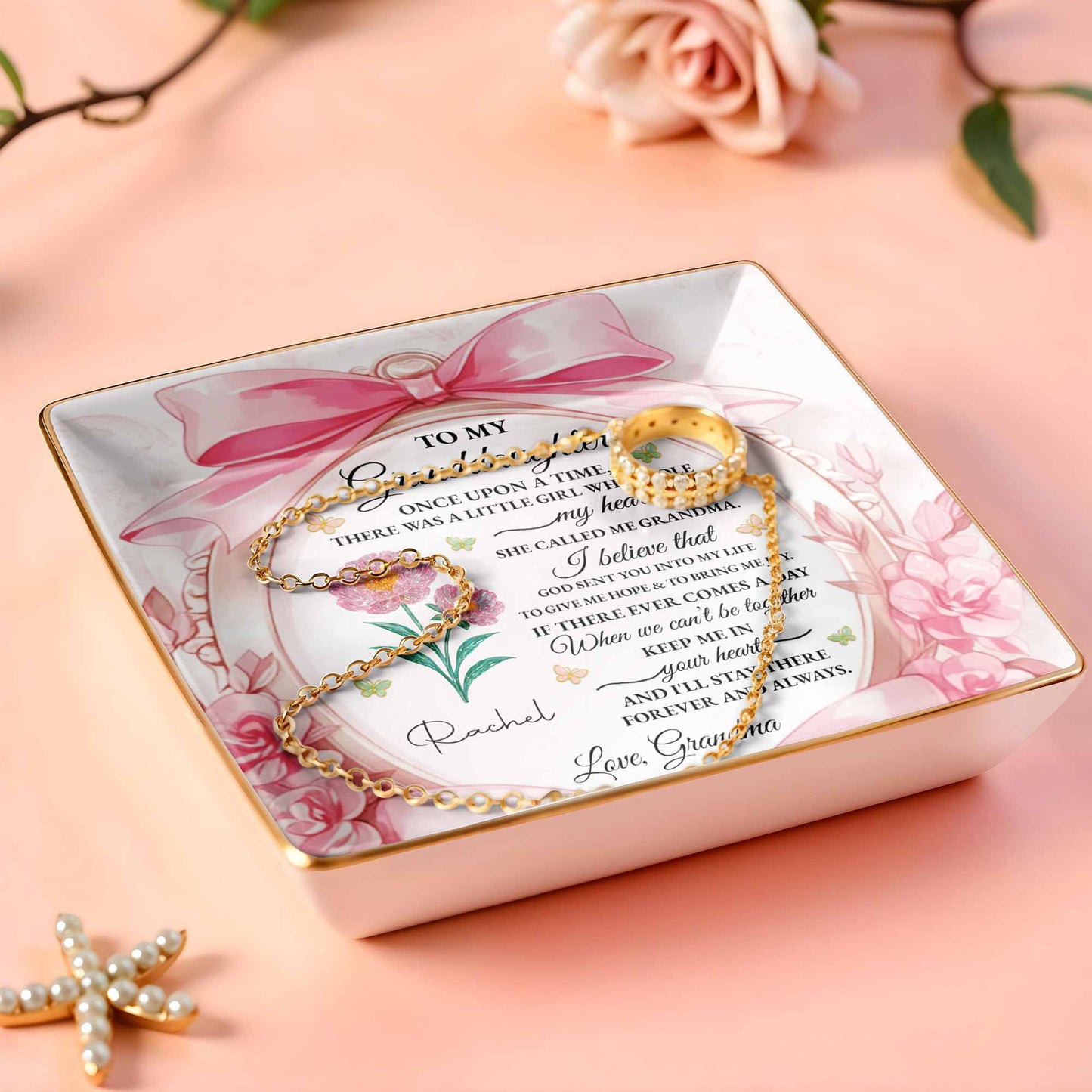 To My Granddaughter, Once Upon A Time With Ribbons And Flowers