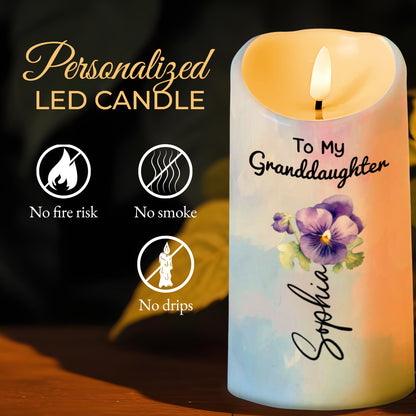 To My Granddaughter, Love And Wishes Butterfly And Flowers