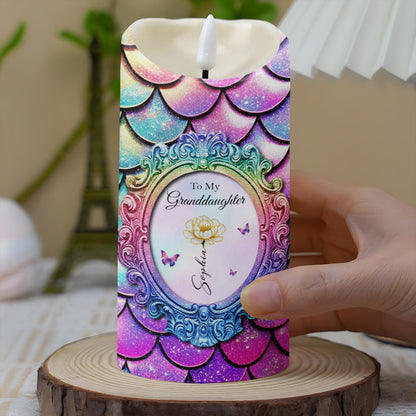 Behind You, All Your Memories, Butterflies And Flowers - Personalized Custom LED Candle - GDT512_LECA