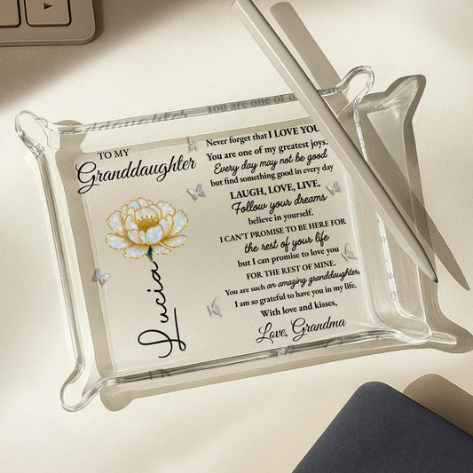 To My Granddaughter, Flower And Butterflies Design