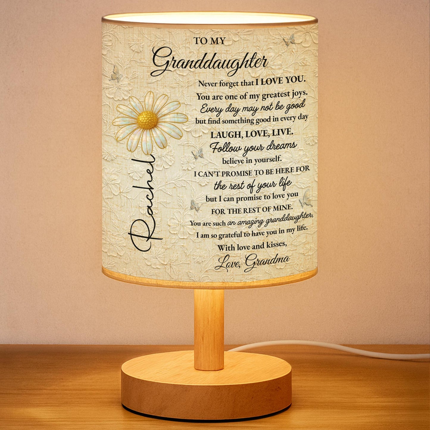 To My Granddaughter, Love Promises And Flowers