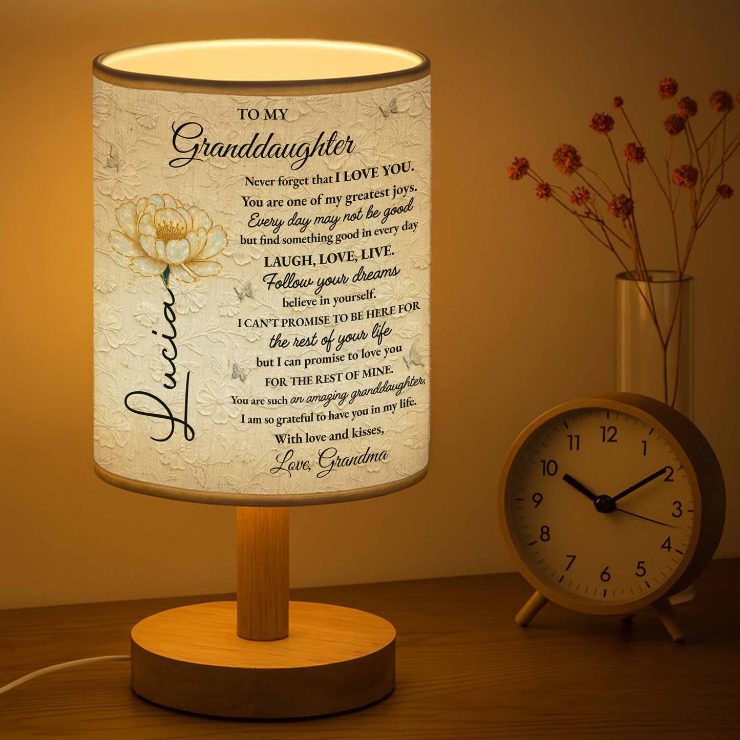 To My Granddaughter, Love Promises And Flowers