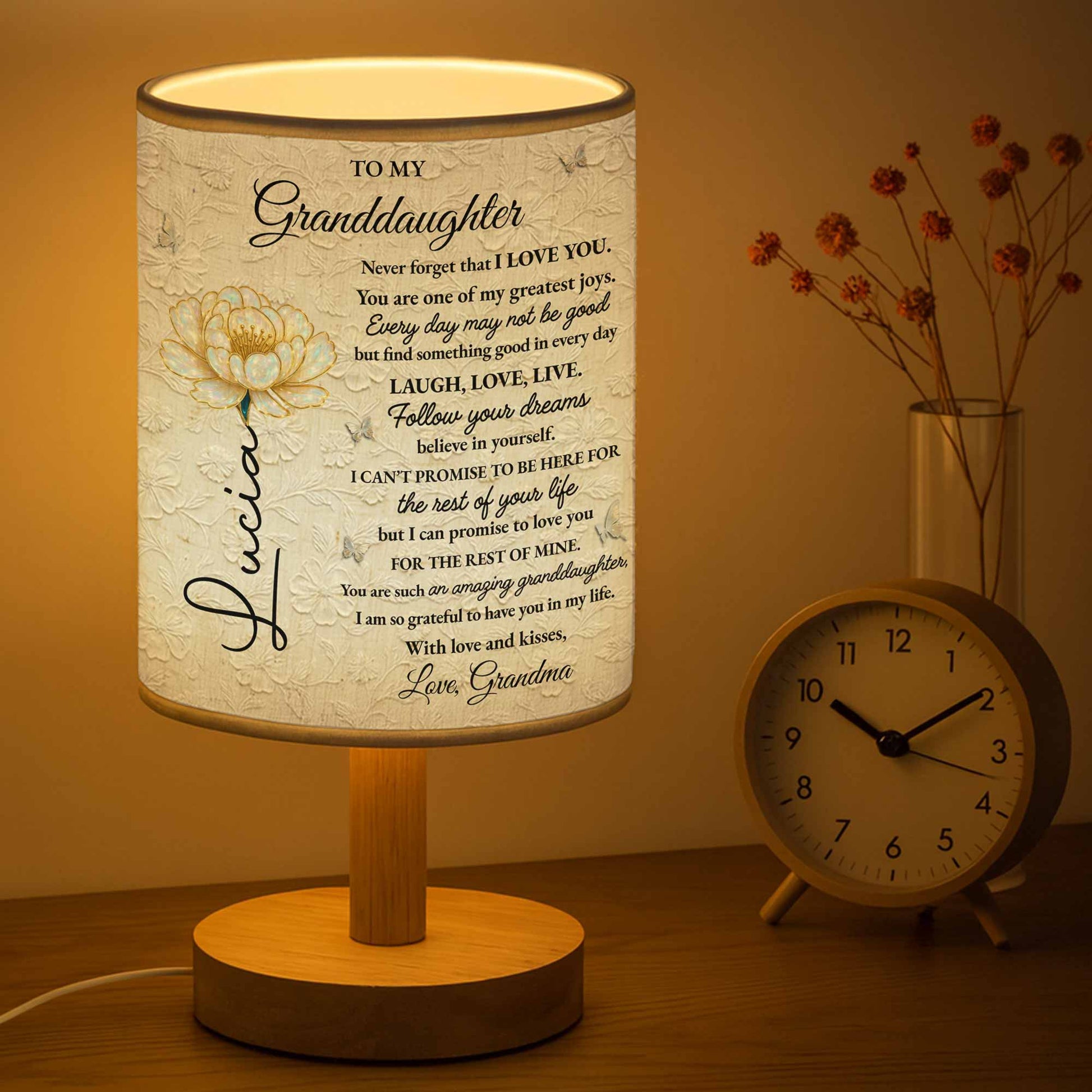 To My Granddaughter, Love Promises And Flowers