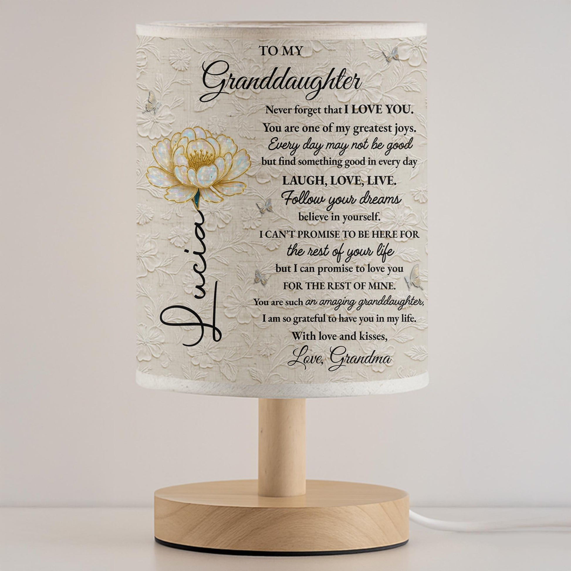 To My Granddaughter, Love Promises And Flowers