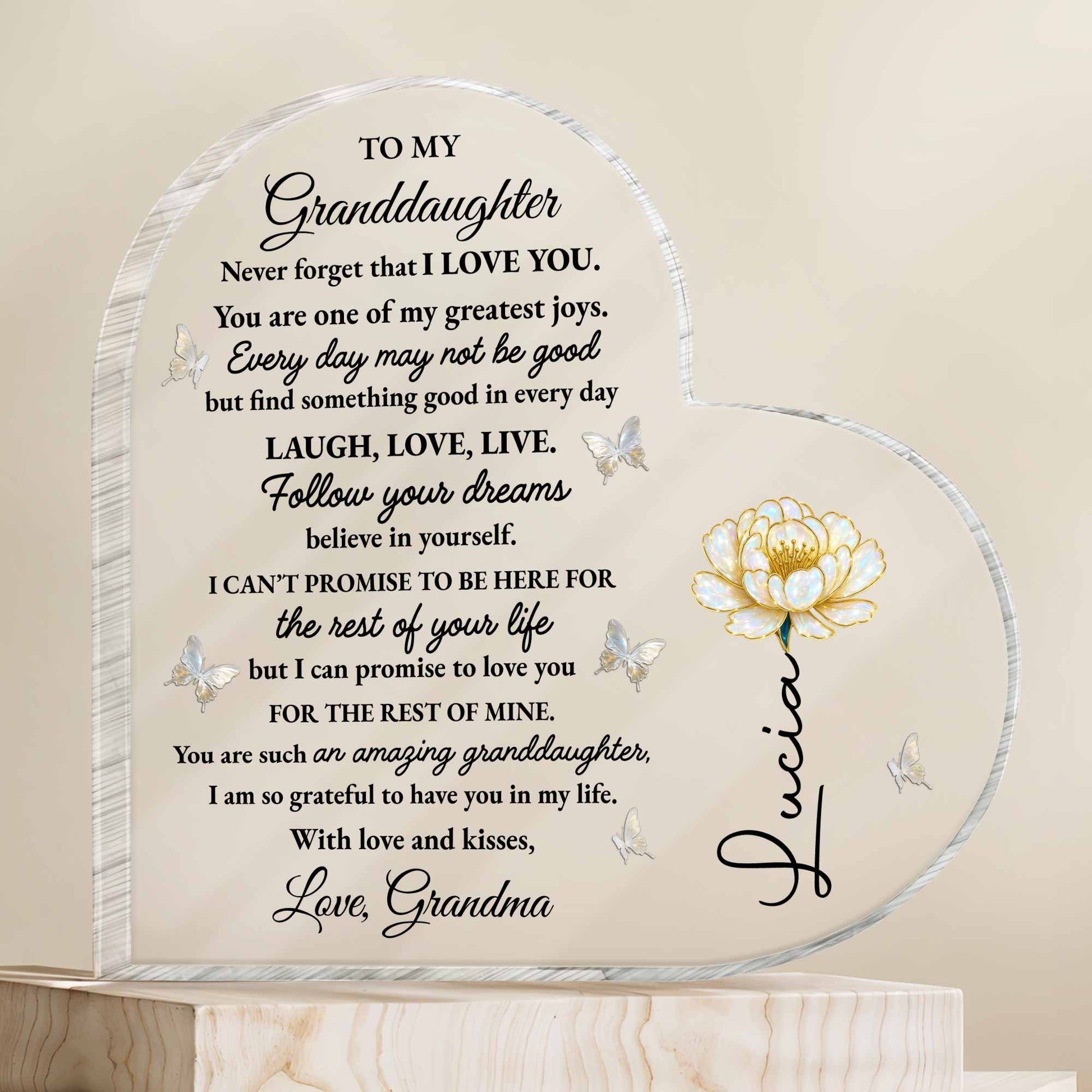 To My Granddaughter, Love And Butterflies