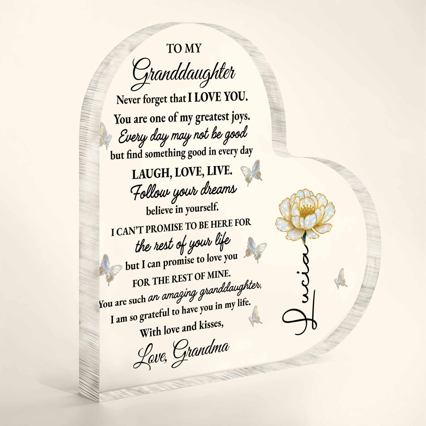 To My Granddaughter, Love And Butterflies