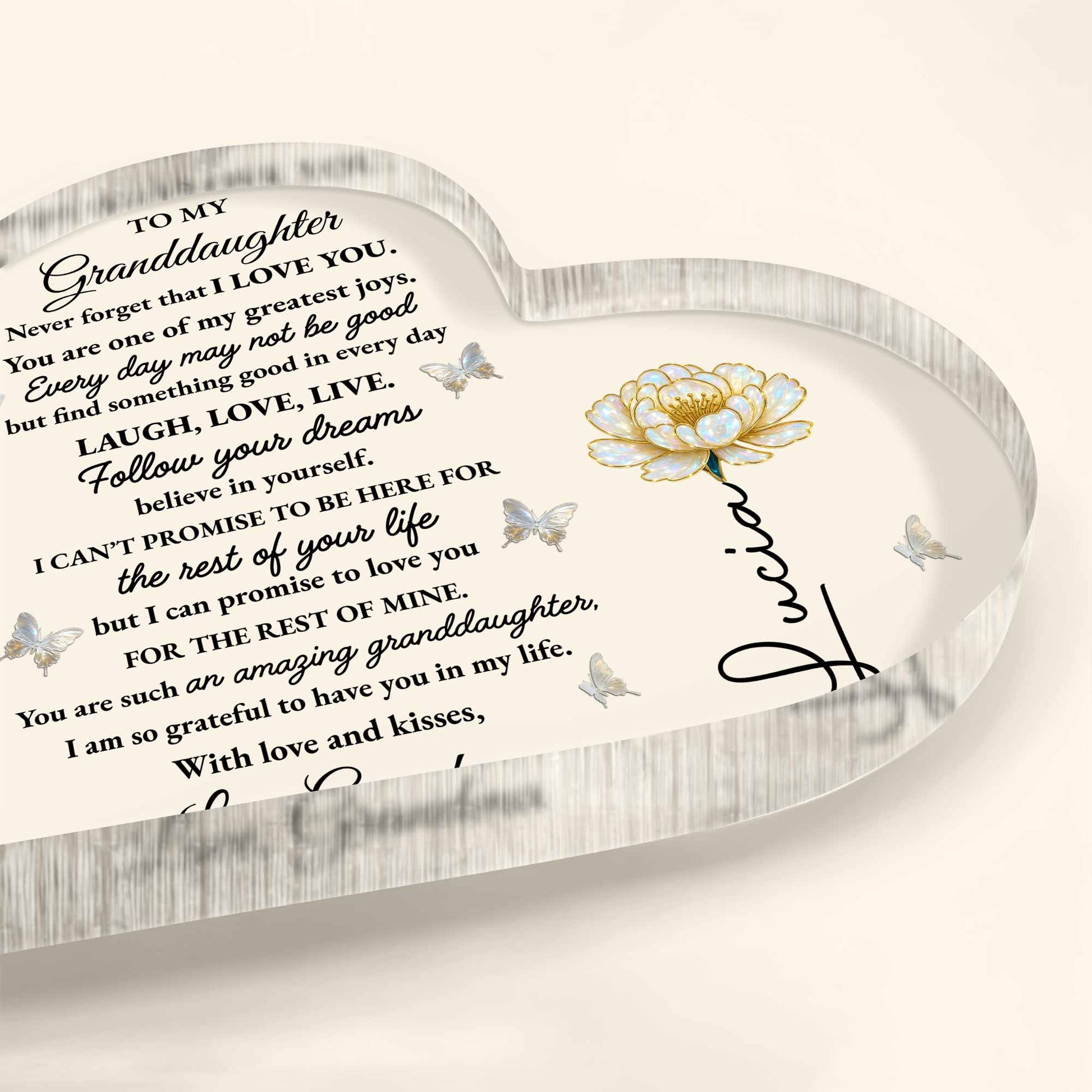 To My Granddaughter, Love And Butterflies