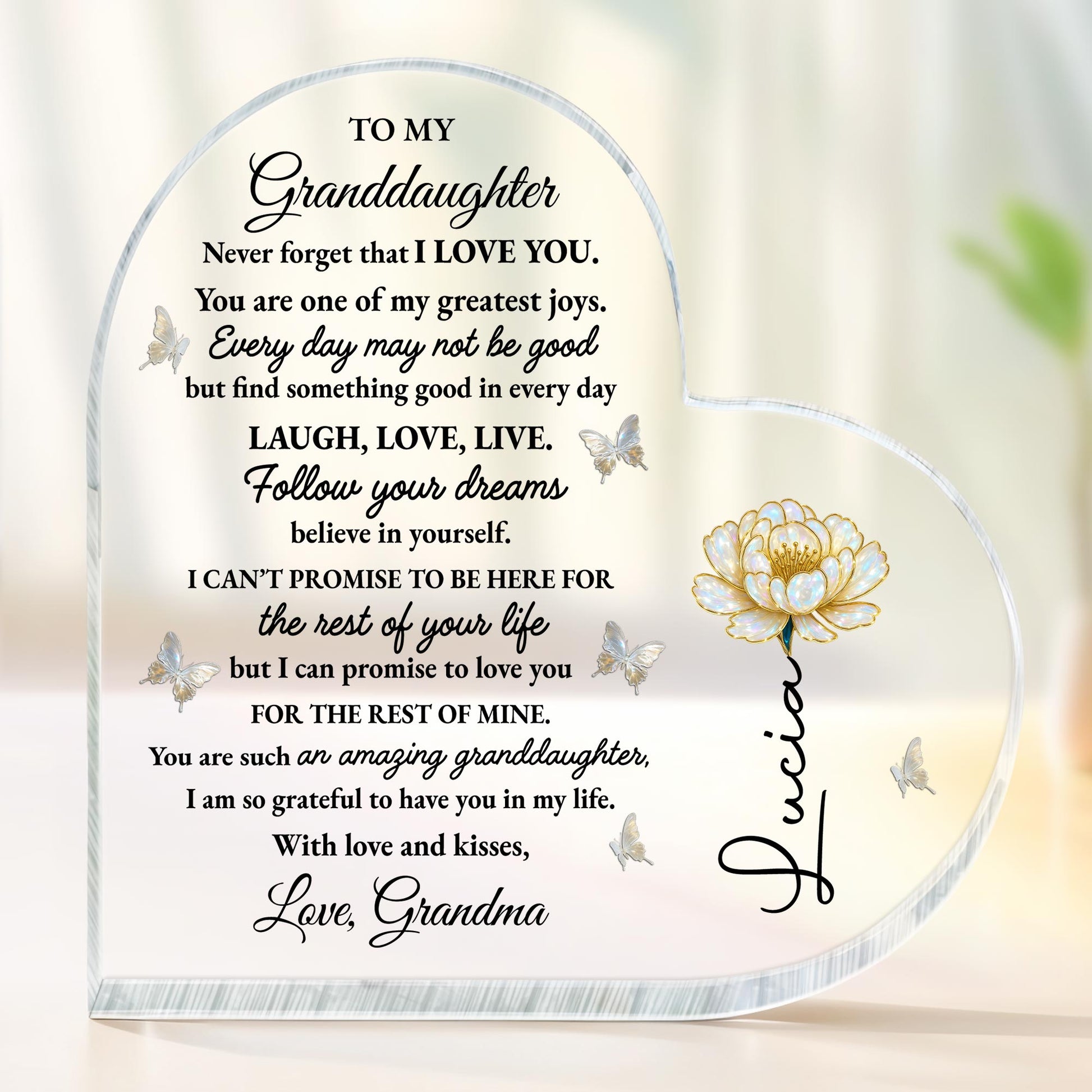To My Granddaughter, Love And Butterflies