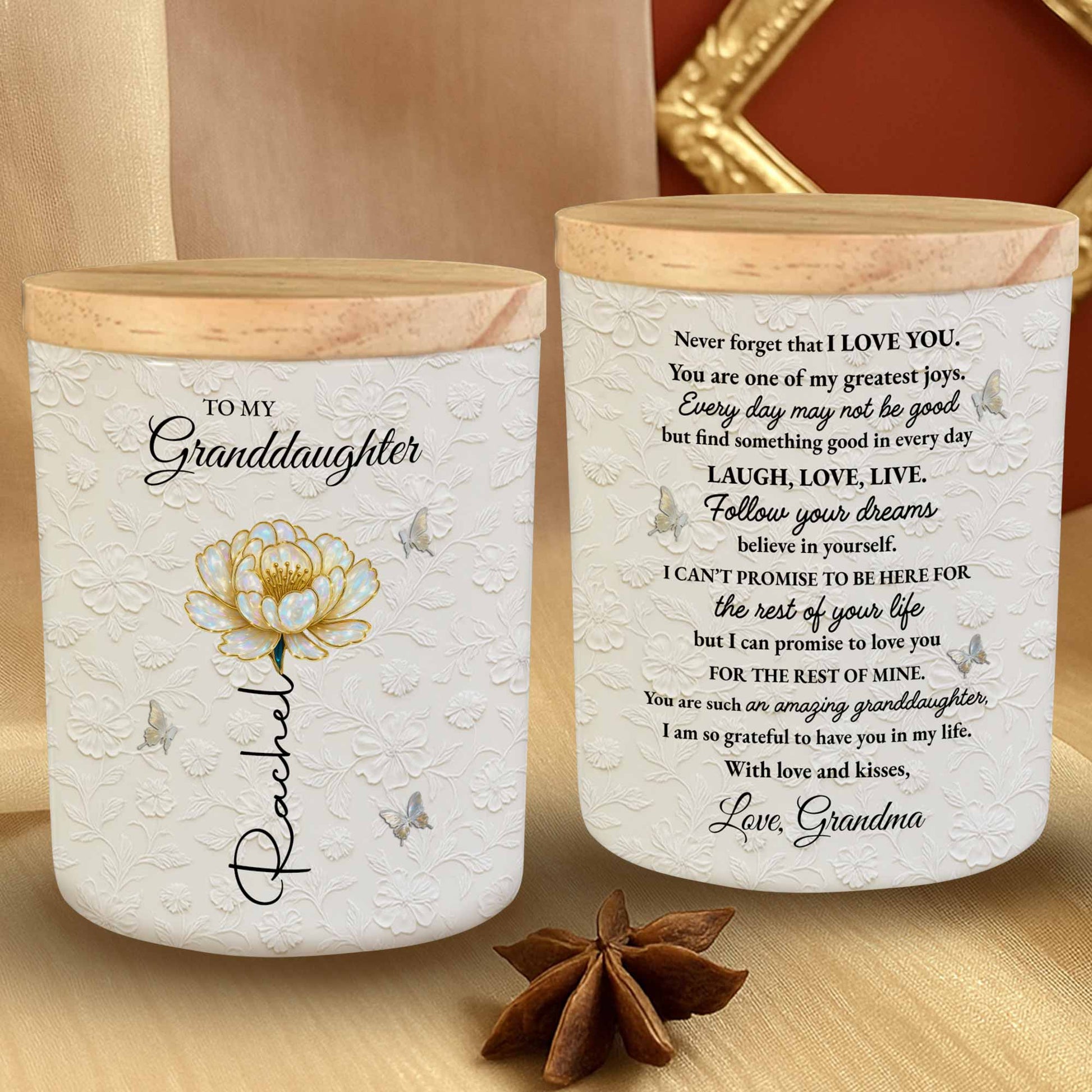 To My Granddaughter, Believe In Yourself, Flower And Butterflies