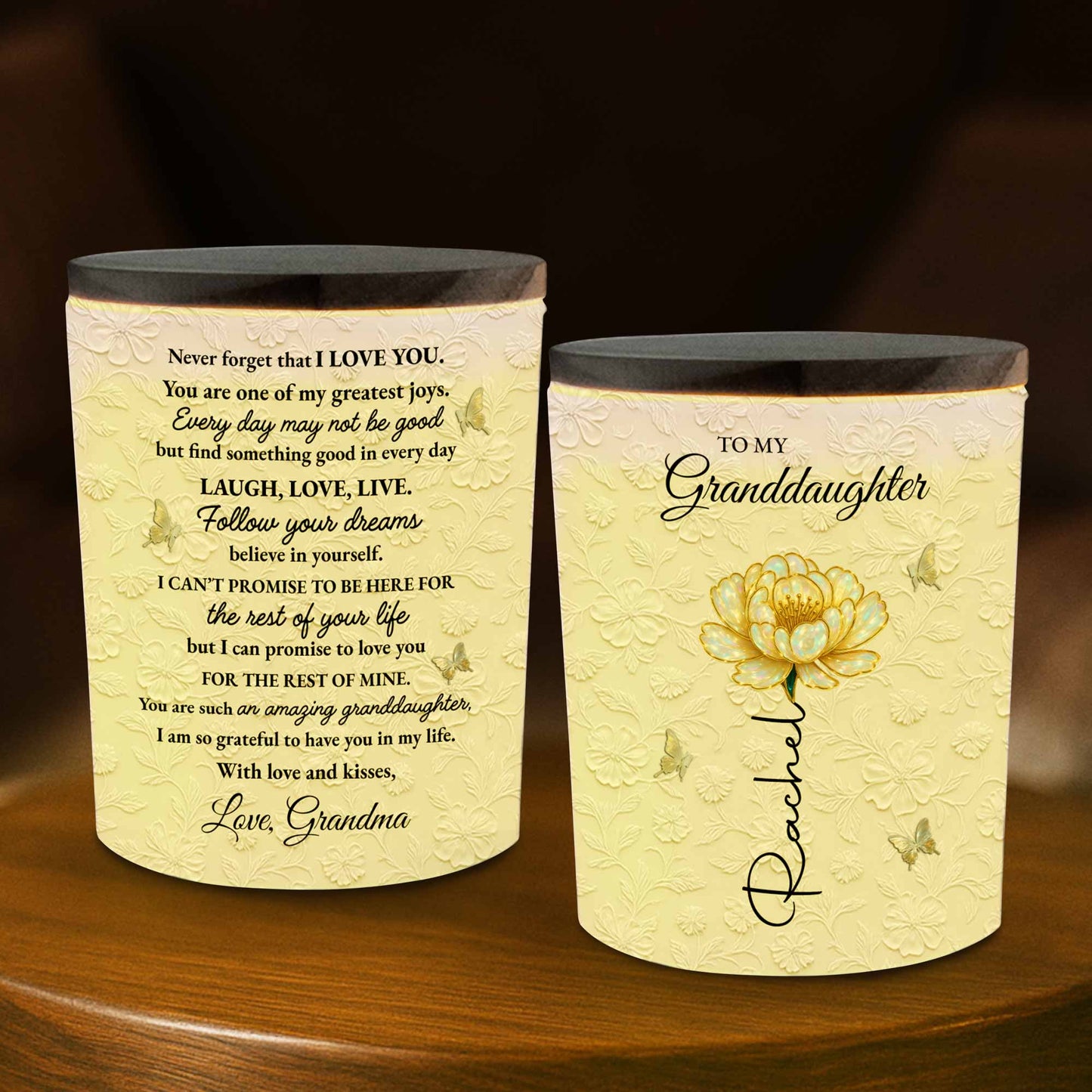 To My Granddaughter, Believe In Yourself, Flower And Butterflies