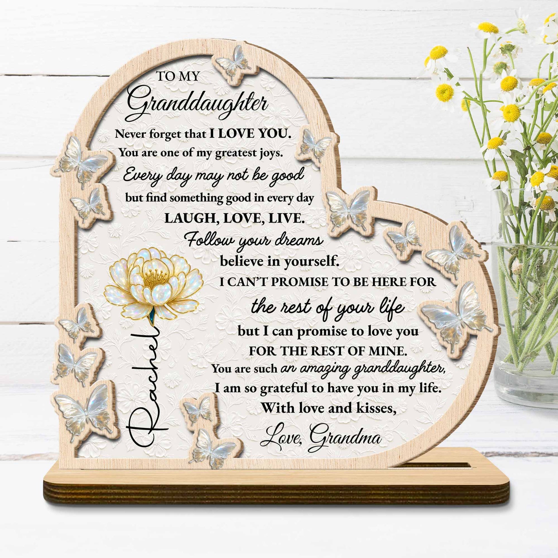 To My Granddaughter, Butterflies And Flowers