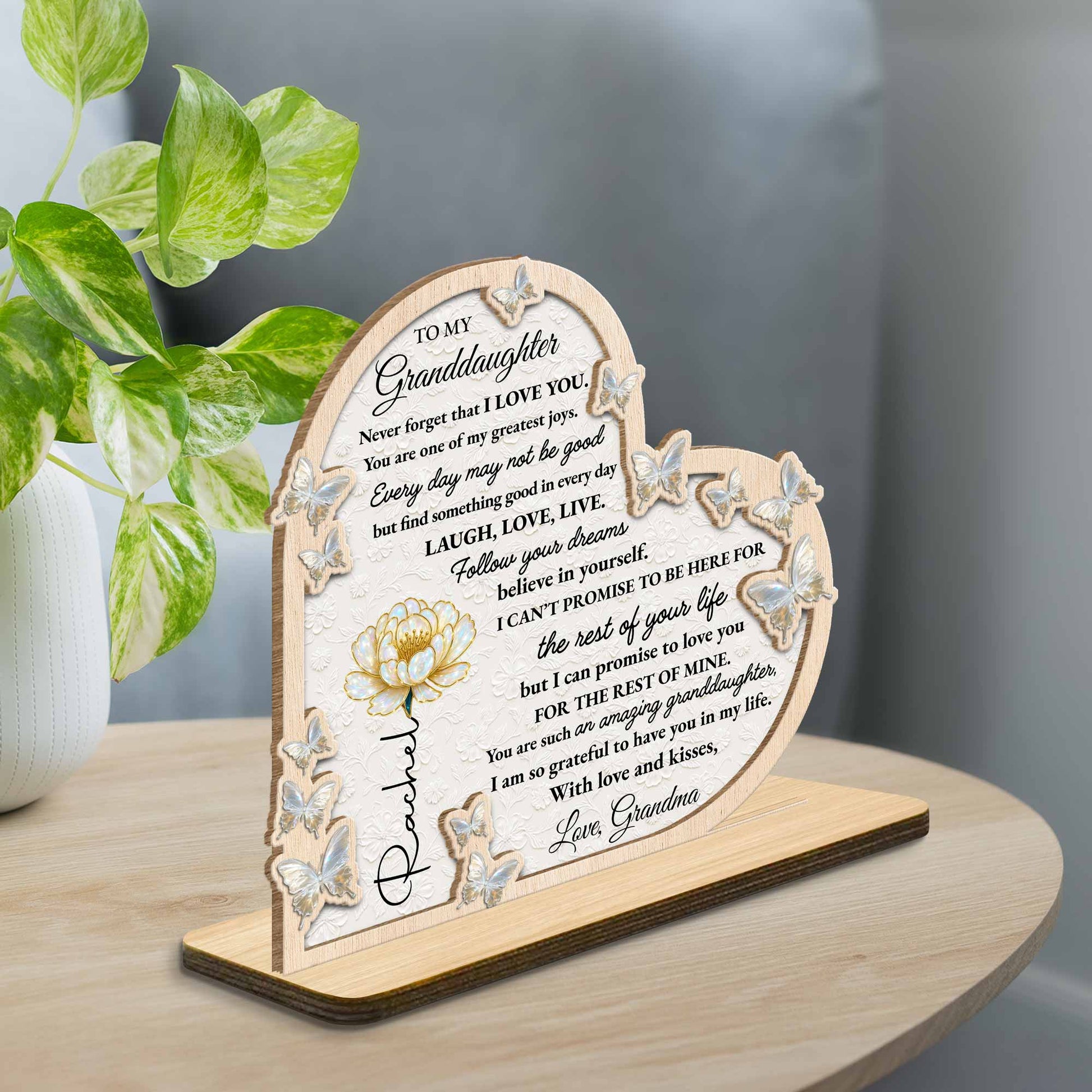 To My Granddaughter, Butterflies And Flowers