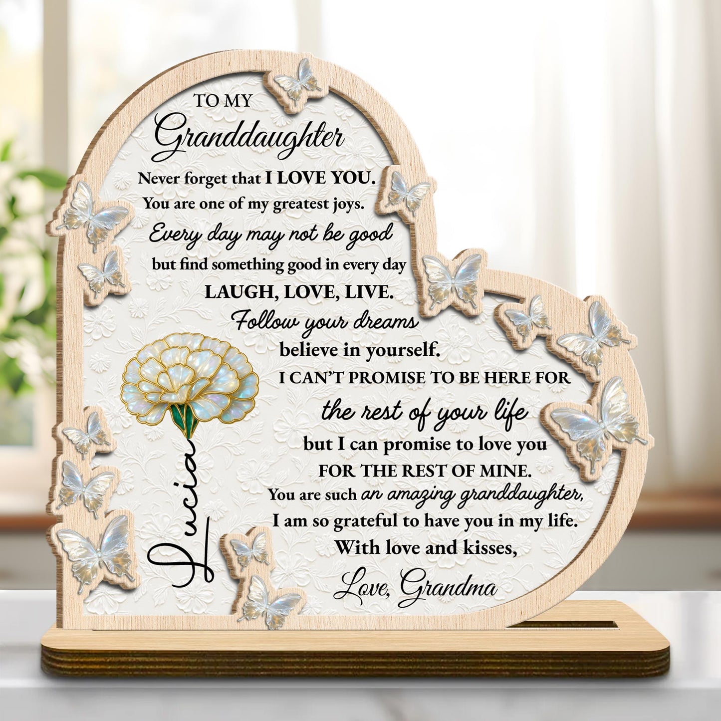 To My Granddaughter, Butterflies And Flowers