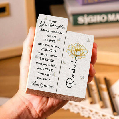 To My Granddaughter, Always Remember, Flower And Butterfly Design