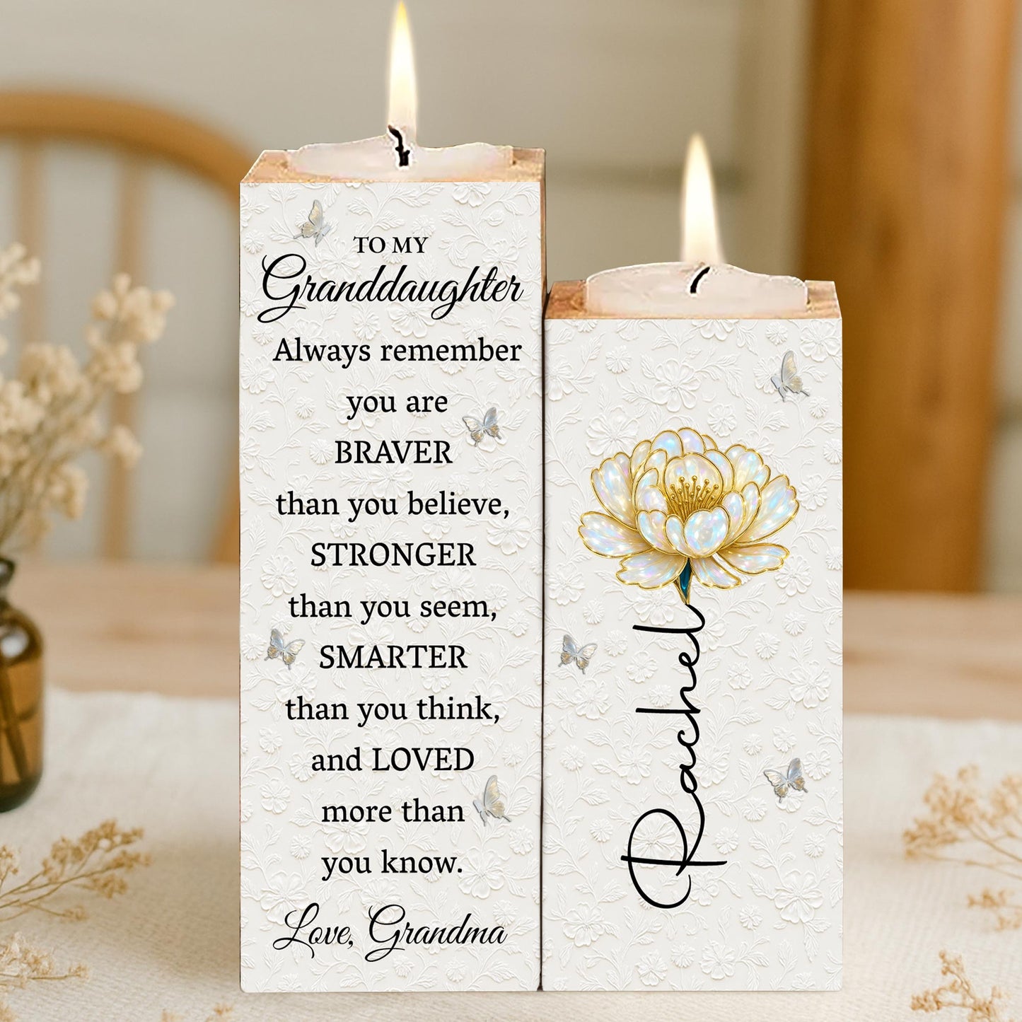 To My Granddaughter, Always Remember, Flower And Butterfly Design