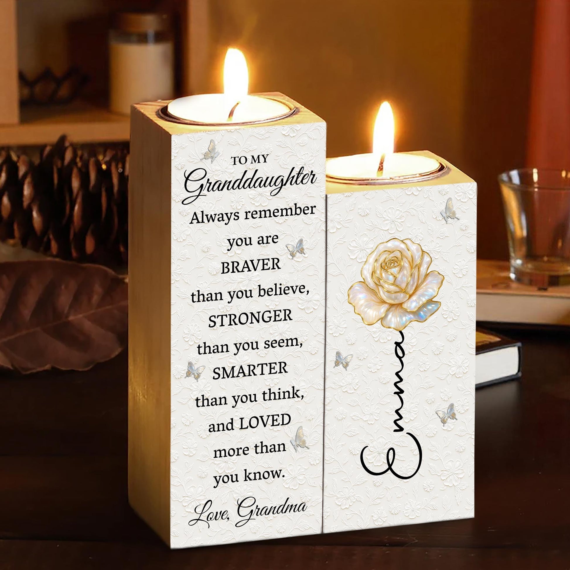 To My Granddaughter, Always Remember, Flower And Butterfly Design