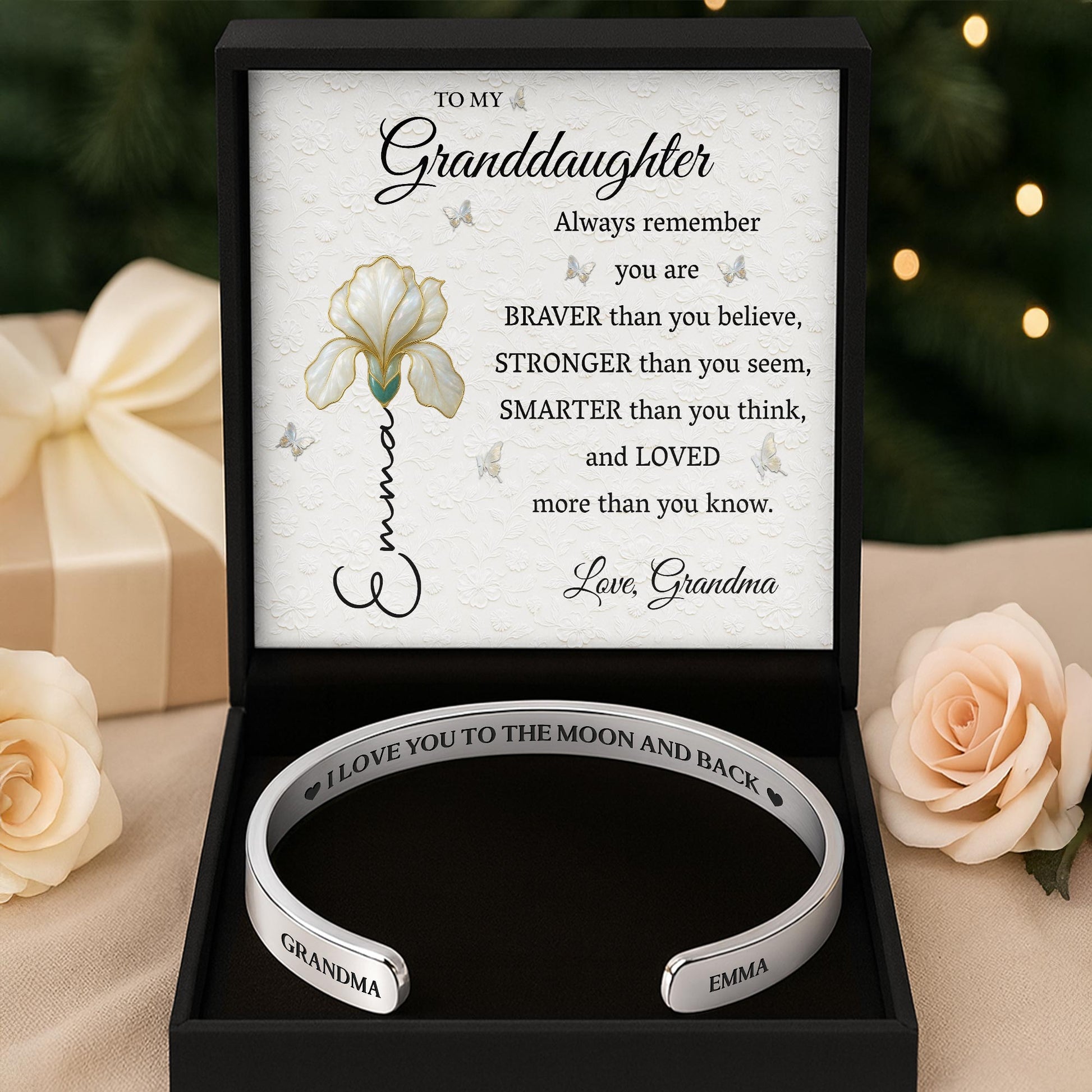 I Love You To The Moon And Back Flower Design