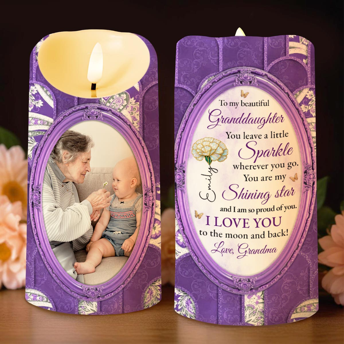 To My Beautiful Granddaughter, Shining Star, Flowers And Butterfly