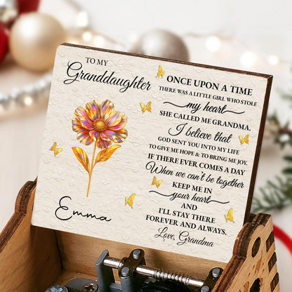 To My Granddaughter, Love Grandma, Flower And Butterflies