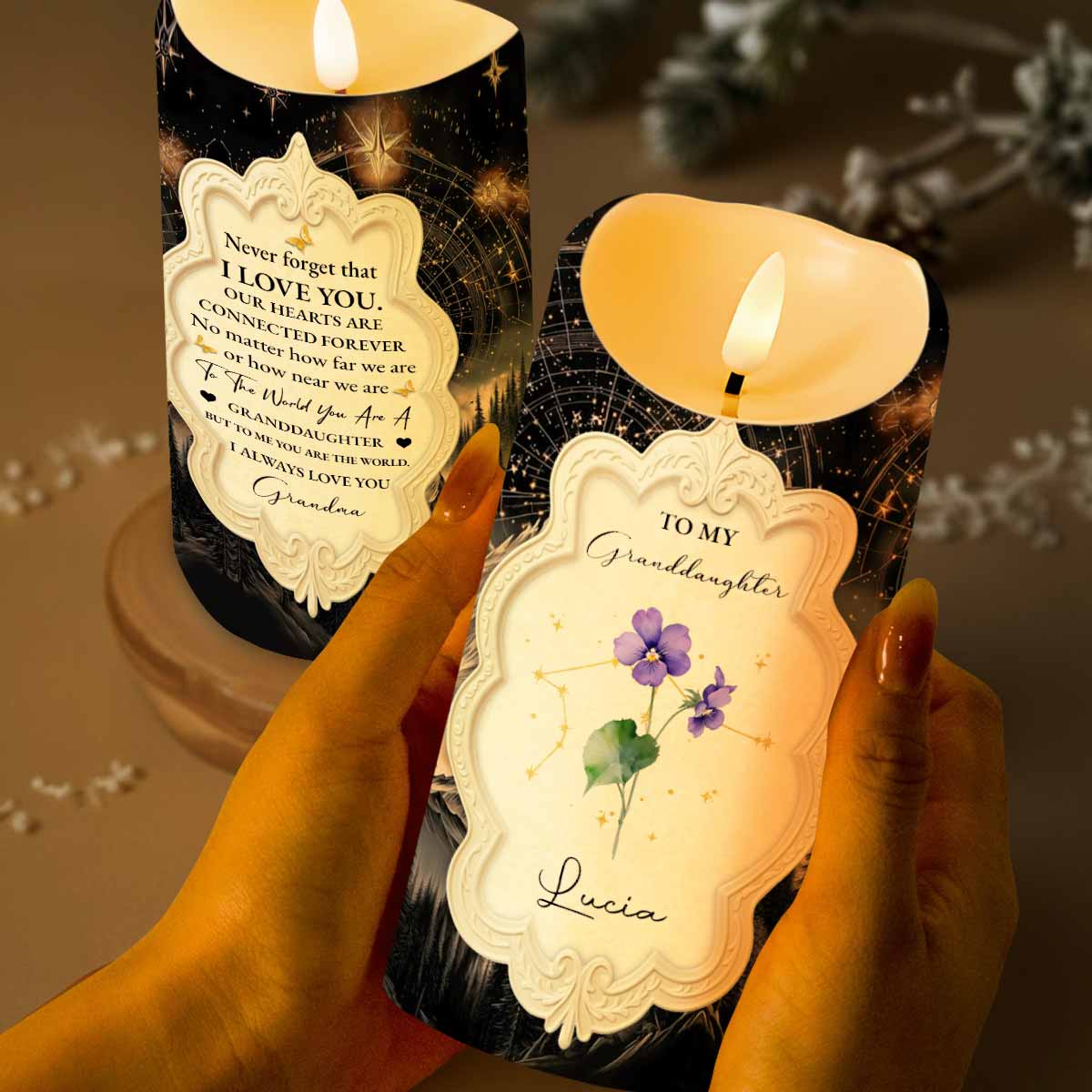 To My Granddaughter, Love and Connection Keepsake Candle