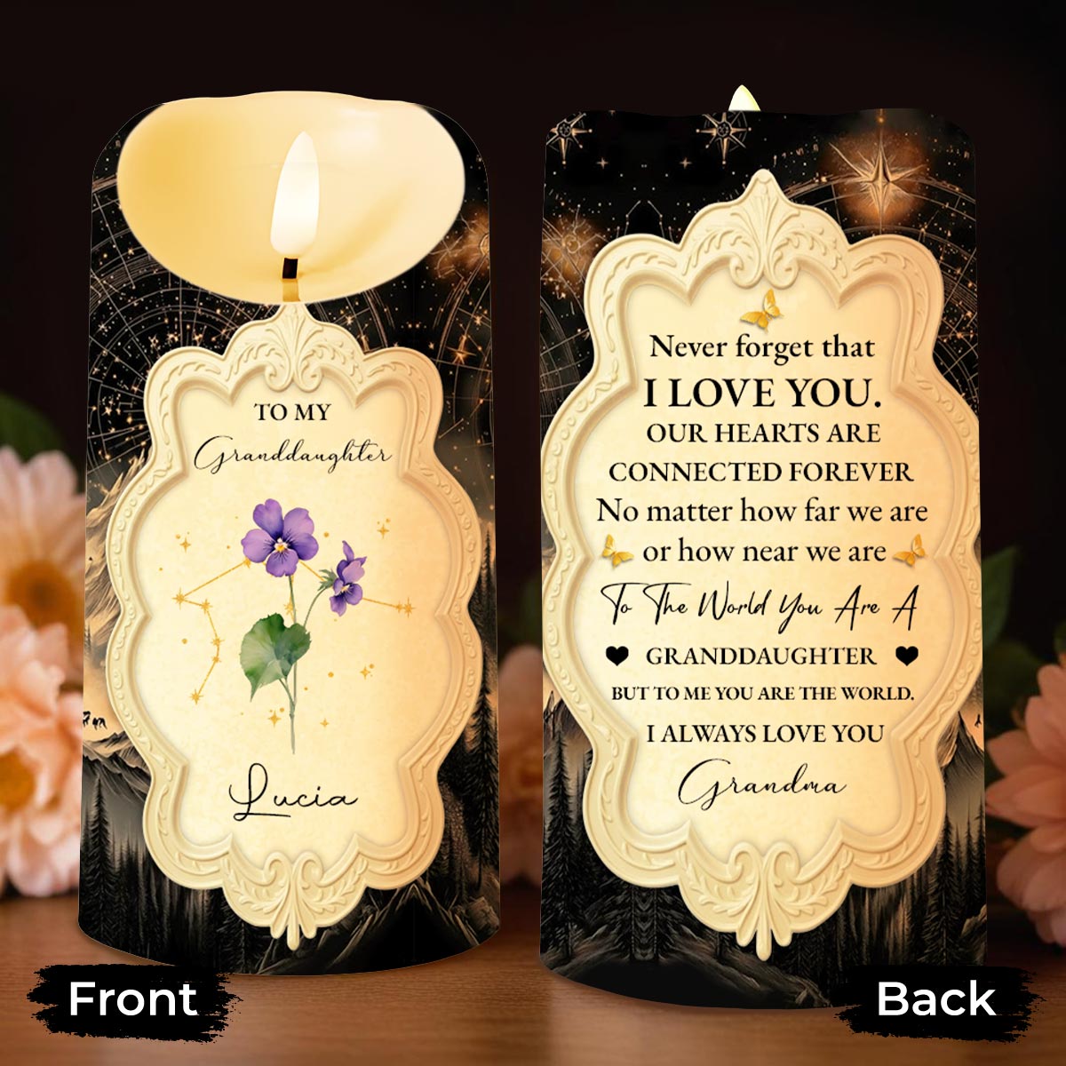 To My Granddaughter, Love and Connection Keepsake Candle