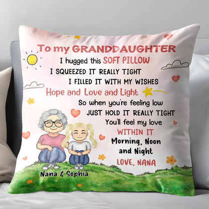 To My Granddaughter, Sun, Clouds, Hearts, Flowers