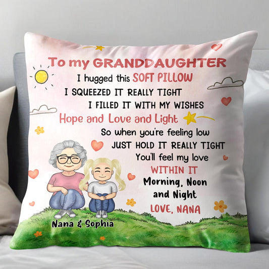 To My Granddaughter, Sun, Clouds, Hearts, Flowers