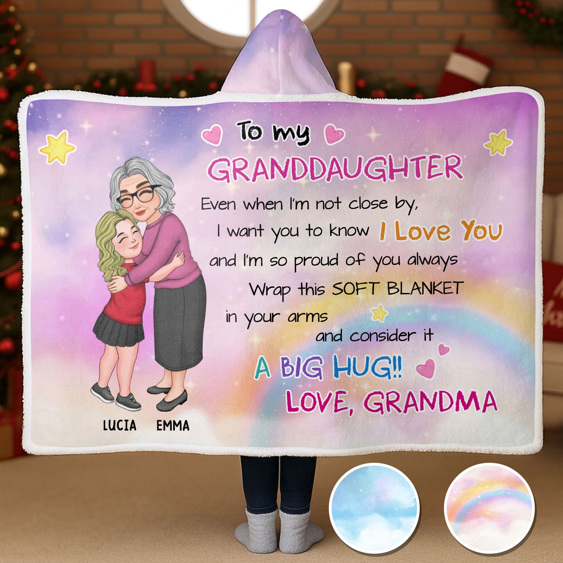 To My Granddaughter, Love And Proud Always, Hearts And Stars