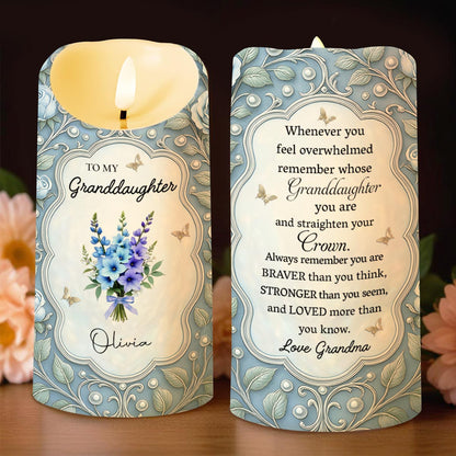 To My Granddaughter, Love Grandma, Flowers And Crown