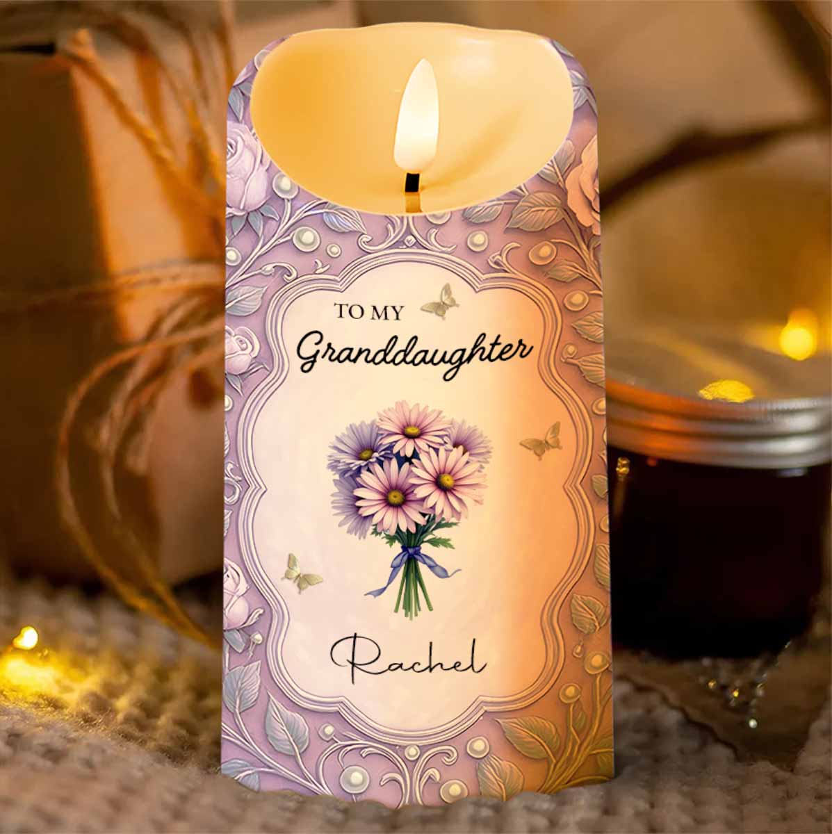 To My Granddaughter, Love Grandma, Flowers And Crown