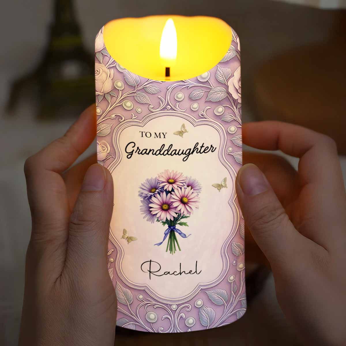 To My Granddaughter, Love Grandma, Flowers And Crown