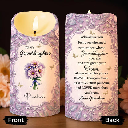 To My Granddaughter, Love Grandma, Flowers And Crown