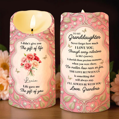 To My Granddaughter Love Between Us Message With Flowers
