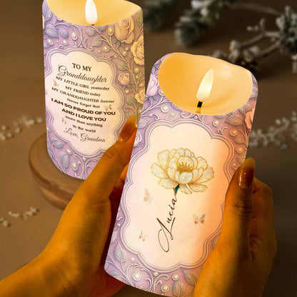 To My Granddaughter, Flowers And Butterflies Design