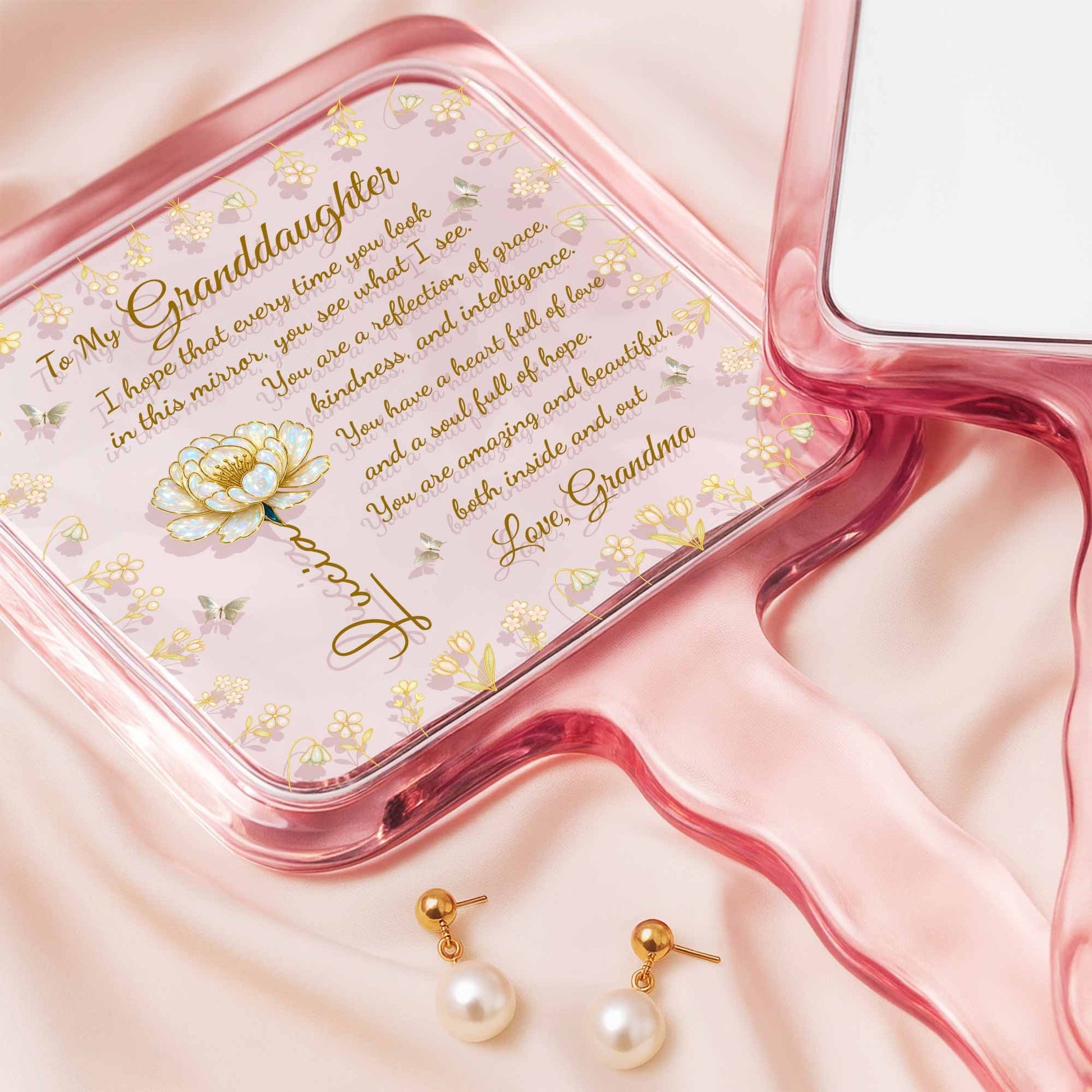 Reflection of Grace and Intelligence, Florals and Swirls Design