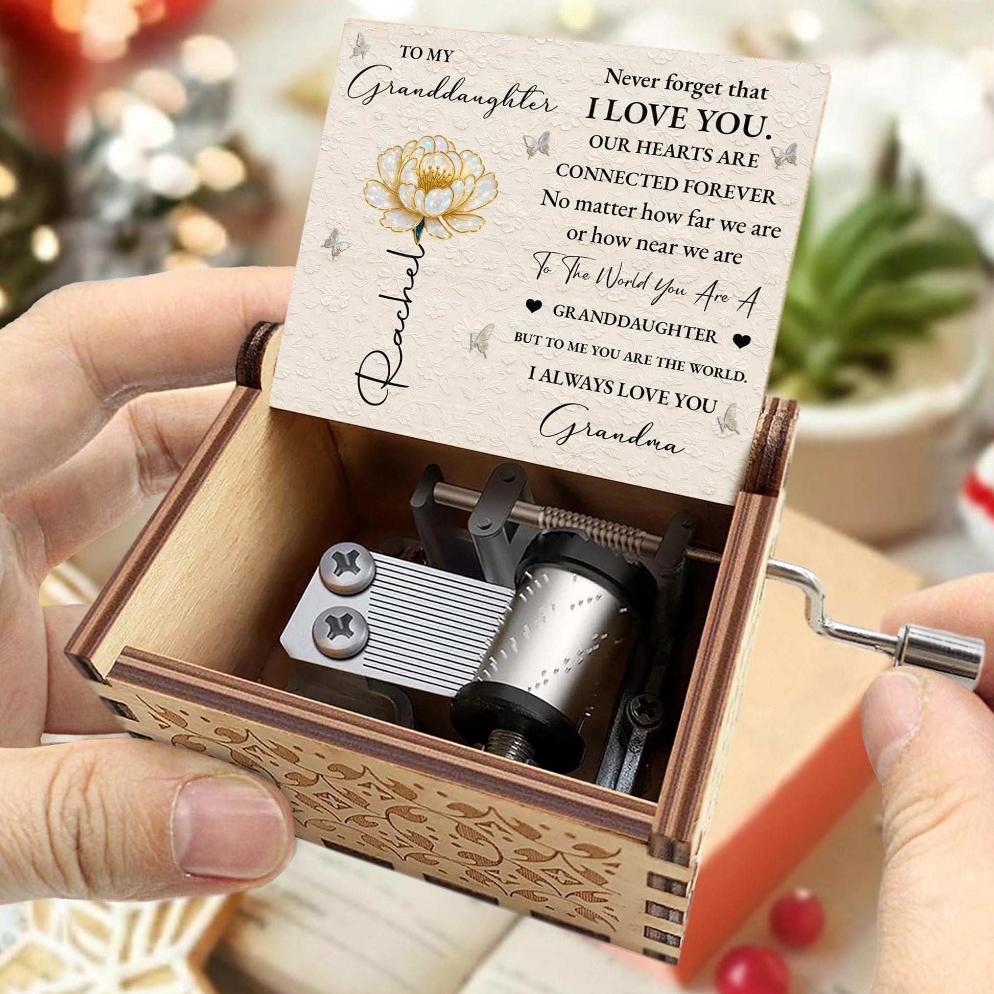 To My Granddaughter, Flower And Butterfly Design