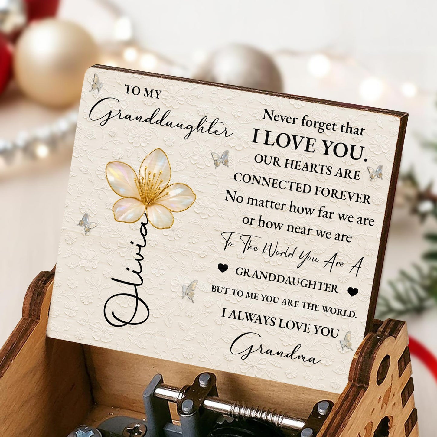 To My Granddaughter, Flower And Butterfly Design