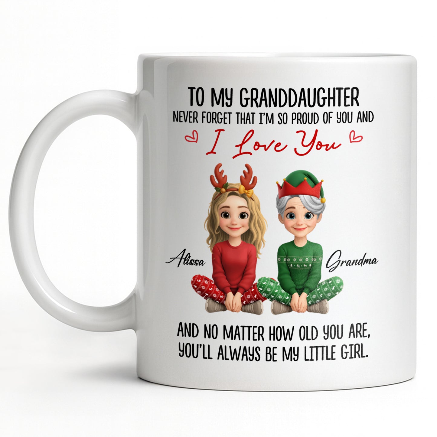 To My Granddaughter, Proud And Loving Message With Christmas Outfits