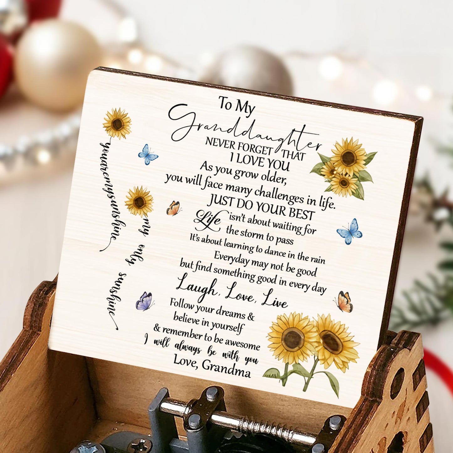 To My Granddaughter, Sunflowers And Butterflies