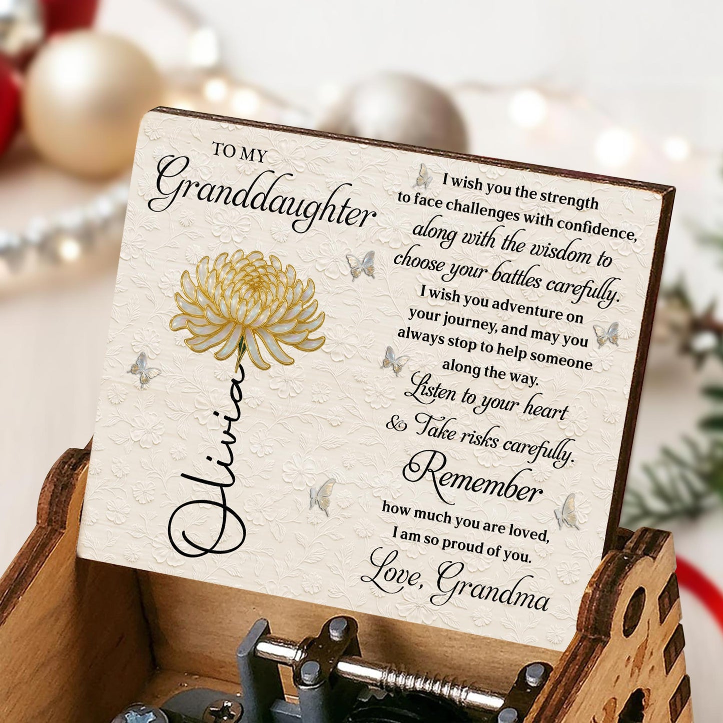 To My Granddaughter, Flower & Heartfelt Message