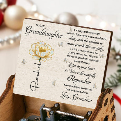 To My Granddaughter, Flower & Heartfelt Message